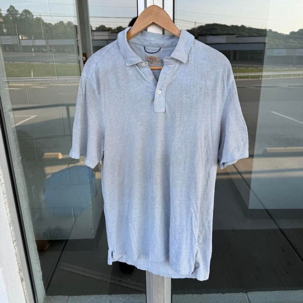 Faherty Super Soft Men’s Polo Light Blue Size Medium